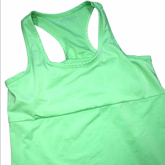 Bally medium lime green athletic tank top with interior shelf bra - Picture 1 of 6